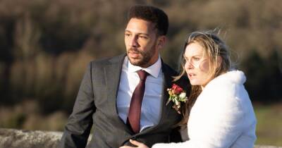 Emmerdale's Olivia Bromley spotted with harness under wedding dress in gut-wrenching stunt - www.dailyrecord.co.uk - city Sandhu