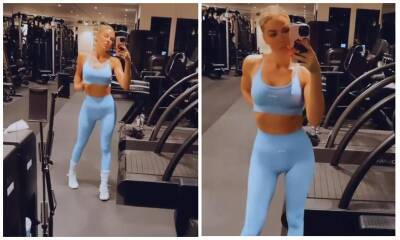 Khloé Kardashian shows off blue workout set during early morning gym session - us.hola.com - USA