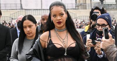Rihanna rips up maternity wear rulebook with leather and lingerie at Paris Fashion Week - www.ok.co.uk