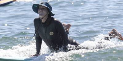 Leighton Meester & Adam Brody Show Off Balancing Skills While Surfing in Malibu - www.justjared.com - Malibu