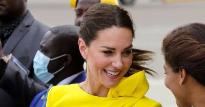 Kate Middleton holds down dress as she and William battle wind during Jamaica arrival - www.ok.co.uk - Britain - Jamaica - Belize