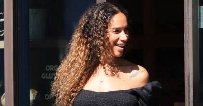 Beaming Leona Lewis dresses growing baby bump in black on LA outing with husband - www.ok.co.uk - Los Angeles - California
