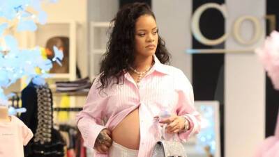 Pregnant Rihanna Rocks Open Pink Shirt As She Shops For Designer Baby Clothes: Photos - hollywoodlife.com - Los Angeles