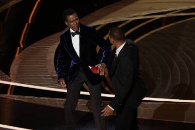 Will Smith hits Chris Rock in face in wild, censored Oscars 2022 moment - nypost.com - county Rock