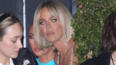 Khloe Kardashian Debuts Blonde Bob In Nearly-Sheer Mini Dress At JAY-Z’s Oscar Party - hollywoodlife.com - Los Angeles