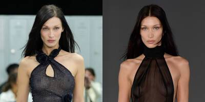 Bella Hadid Wears Two Sheer Outfits, Walks Three Paris Shows in One Day with Gigi Hadid - www.justjared.com - France