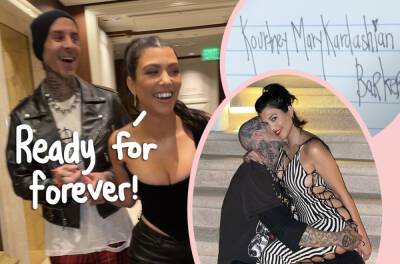 Fans Think Kourtney Kardashian Secretly Married Travis Barker Due To THESE Hints! - perezhilton.com - Paris - Miami - Chad - city Palm Springs
