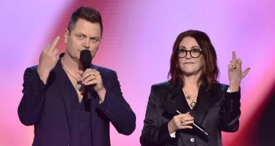 Spirit Awards Hosts Megan Mullally & Nick Offerman Tell Putin to 'F--k Off' During Monologue - www.justjared.com - Ukraine - Santa Monica