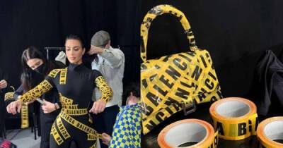 Kim Kardashian had to be cut out of Balenciaga caution tape look - www.msn.com - Paris - Ukraine - Russia - Poland