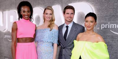 Robbie Amell & Andy Allo Join Their Whole Cast at 'Upload' Season Two Premiere - www.justjared.com