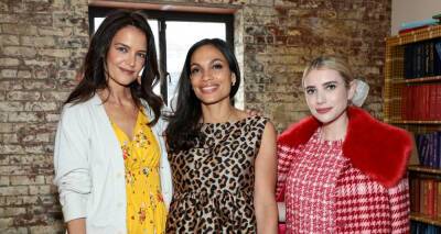 Rosario Dawson Sports Cheetah-Print Dress & Matching Bag for Kate Spade Event with Katie Holmes & Emma Roberts - www.justjared.com - county York - county Lafayette