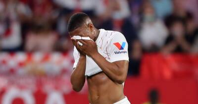 Anthony Martial booked after being fouled for Sevilla vs Real Madrid and then goes off injured - www.manchestereveningnews.co.uk - Spain - France - Manchester - city Zagreb