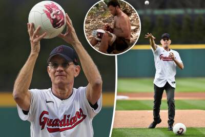 Tom Hanks and ‘Cast Away’ pal Wilson throw first pitch at Cleveland game - nypost.com - USA - San Francisco