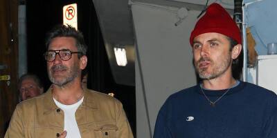 Jon Hamm & Casey Affleck Attend Pre-Grammy Party Together in LA (See the Pics!) - www.justjared.com - Los Angeles - Manchester