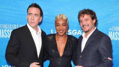 Nicolas Cage Joins 'Massive Talent' Co-Stars, Wife Riko, & Son Weston at L.A. Screening - www.justjared.com - Los Angeles