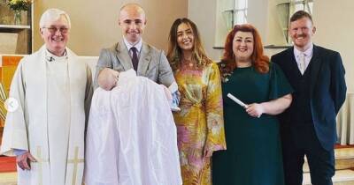 Michelle McManus beams in green dress in beautiful pics from son Nicholas' christening - www.ok.co.uk