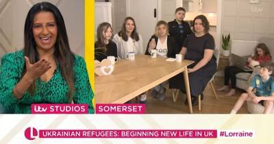 Ranvir Singh fights back tears on ITV Lorraine as she hears Ukrainian family's story of fleeing war-torn country - www.manchestereveningnews.co.uk - Britain - Ukraine - Russia