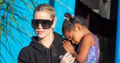Khloe Kardashian snapped with daughter True as sister Kourtney 'marries Travis Barker' - www.ok.co.uk - Los Angeles - Las Vegas - city Californian