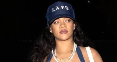 Rihanna Shows Off Bare Bump in Navy Outfit at Dinner in Malibu - www.justjared.com - Los Angeles - Malibu