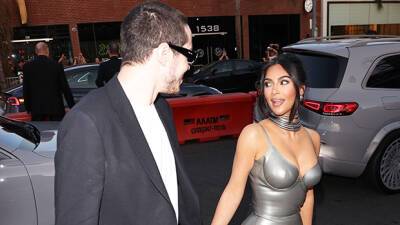 Pete Davidson Kim Kardashian Arrive At ‘The Kardashians’ Premiere Together For Date Night - hollywoodlife.com