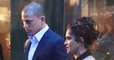Channing Tatum & Salma Hayek Get All Dressed Up While Filming 'Magic Mike 3' in London - www.justjared.com - London