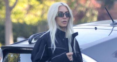 Kim Kardashian Pairs Bleached Blonde Hair with All Black Outfit for Saturday Outing - www.justjared.com - Los Angeles
