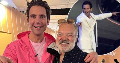 Eurovision host Mika poses backstage with commentator Graham Norton - www.msn.com - Britain - Italy