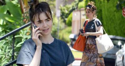 Lily Collins looks effortlessly chic as she walks her dog in LA - www.msn.com - Britain - USA
