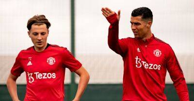Robbie Savage's brilliant response as his son Charlie chats to Cristiano Ronaldo in Manchester United training - www.manchestereveningnews.co.uk - Manchester - Portugal