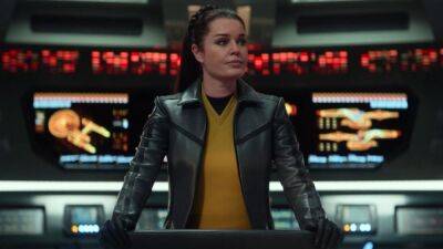 Rebecca Romijn Takes Over the Captain's Chair in 'Star Trek: Strange New Worlds' Sneak Peek (Exclusive) - www.etonline.com