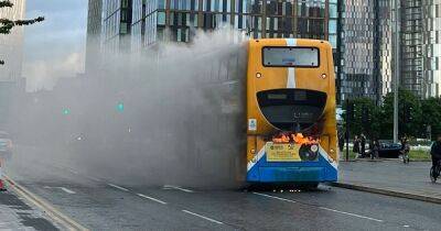 Firefighters race to city centre after bus bursts into flames - www.manchestereveningnews.co.uk - Manchester