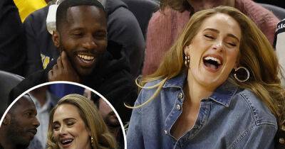 Smitten Adele and Rich Paul can't conceal their smiles at an NBA game - www.msn.com - California - Centre - county Dallas - county Maverick - county Chase - state Golden