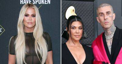 Khloe Kardashian Laughs Off Being Single at Kourtney Kardashian and Travis Barker’s Italian Wedding: ‘It’s a Vibe’ - www.usmagazine.com - Italy - Canada - county Lamar