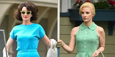 Anne Hathaway & Jessica Chastain Transform Into 1960s Housewives on 'Mother's Instinct' Set - First Photos! - www.justjared.com - New Jersey - county Union