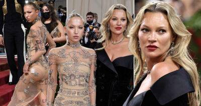 Lila Moss, 19, stuns as she makes her debut at Met Gala in nude gown alongside mum Kate - www.msn.com - New York