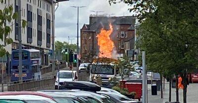 Truck engulfed in flames on Scots street as emergency crews race to tackle morning blaze - www.dailyrecord.co.uk - Scotland