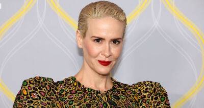 Sarah Paulson Sparkles in Structured Dress at Tony Awards 2022 - www.justjared.com - county Hall - county York
