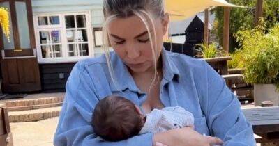 Olivia Bowen cradles newborn son with Alex in 'scary' first outing since giving birth - www.ok.co.uk