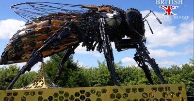 The Manchester Bee made of guns and knives with a powerful message - www.manchestereveningnews.co.uk - Britain - Centre - county Denton - city Kent - county Bee