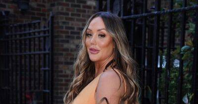 Pregnant Charlotte Crosby flashes bum in unusual one-legged jumpsuit at gender reveal party - www.ok.co.uk - county Crosby - city Newcastle - county Dawson
