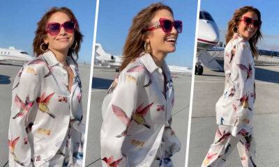 Jennifer Lopez rocks $68 sunglasses as she gives a peek inside her private jet - hellomagazine.com