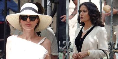 Angelina Jolie Directs Salma Hayek on the Set of Her New Movie 'Without Blood' in Rome - www.justjared.com - Italy