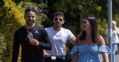 Ryan Thomas takes on daddy duties as he pushes double pram on day out with Lucy Mecklenburgh - www.ok.co.uk - county Barton