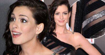 Anne Hathaway suffers nipple slip in see-through dress on the red carpet - www.dailyrecord.co.uk - Britain - New York - USA
