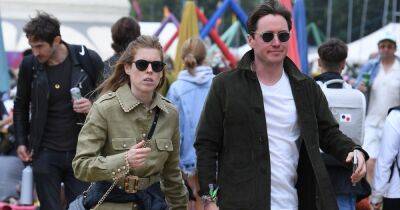 Princess Beatrice blends in with the Glastonbury crowds in military inspired coat - www.ok.co.uk