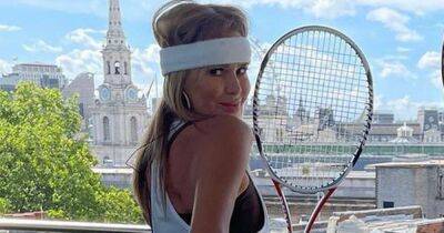 Amanda Holden recreates iconic raunchy moment as she exposes bum in tiny tennis whites - www.ok.co.uk - Britain