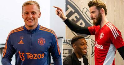 Glad to be back? Martial and Van de Beek all smiles at Carrington - www.msn.com - Spain - Manchester - Monaco