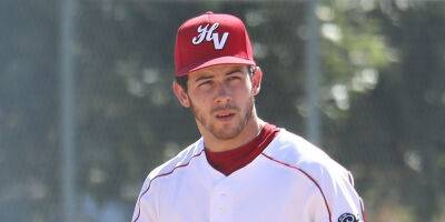Nick Jonas Hits the Field for a Game of Softball After Suffering Injury Earlier This Month - www.justjared.com