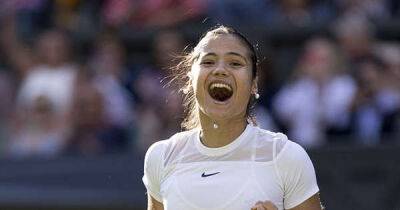 Emma Raducanu serves up a shot of euphoria as she wins her first match on Wimbledon's Centre Court - www.msn.com - Britain - USA - Belgium