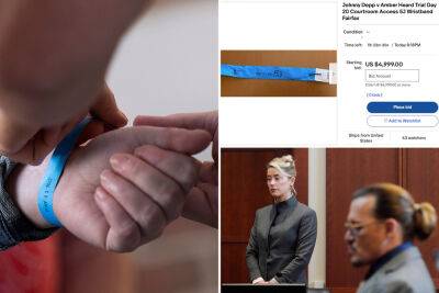 Johnny Depp v. Amber Heard trial wristbands are selling for big bucks online - nypost.com - Washington - Virginia - county Fairfax